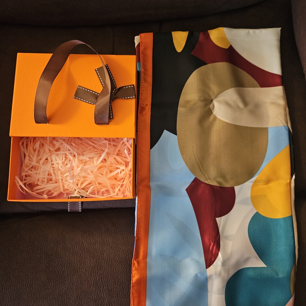 Colorful Abstract Silk Scarf
